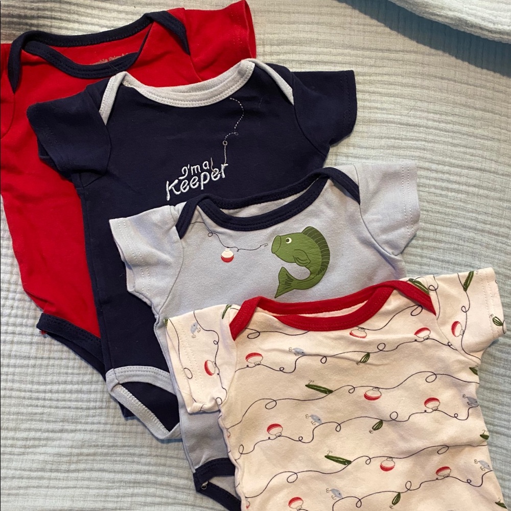 Set of 4 Gone Fishing Onesies